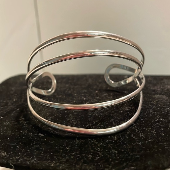 8” titanium plated four layer abstract open cuff bracelet - Picture 1 of 12